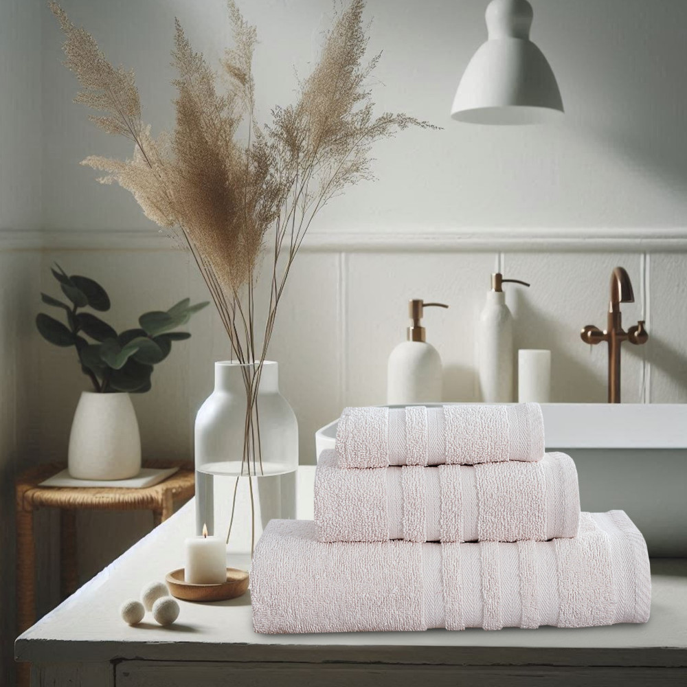 Πετσέτες Μπάνιου (Σετ 3τμχ) 100% Βαμβάκι Blanca Cream 500gsm