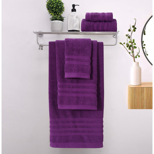 Πετσέτες Μπάνιου (Σετ 3τμχ) 100% Βαμβάκι Blanca Purple 500gsm
