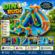 Φουσκωτό Τραμπολίνο Dino Rush με Διπλή Τσουλήθρα, Πισίνα Νερού & Χώρο Δραστηριοτήτων 545×360×245 cm