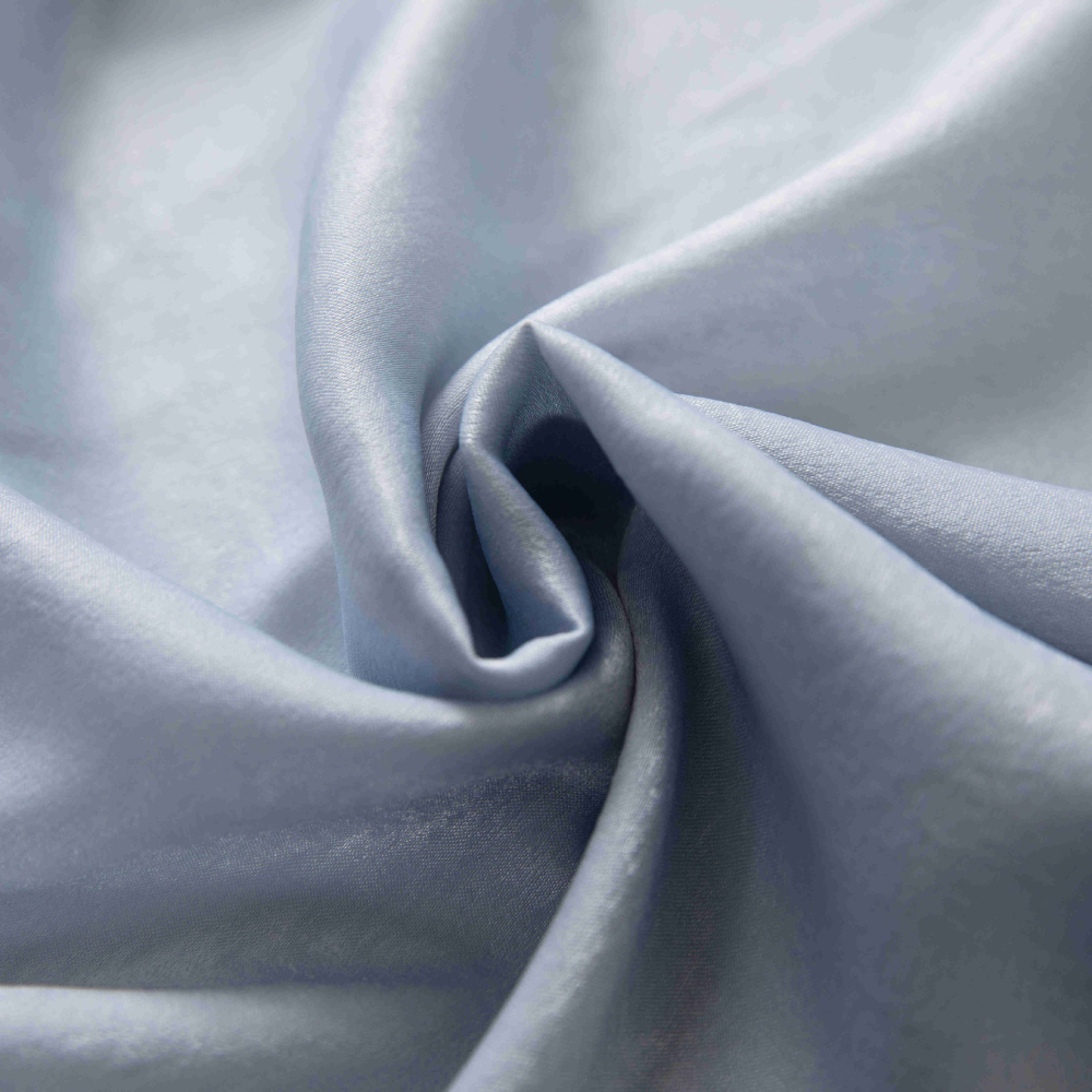 Velour Satin Κουρτίνα Ανοιχτό Μπλε 80% Σκίασης Με Κρίκο Υ270xΦ280cm A6341-15