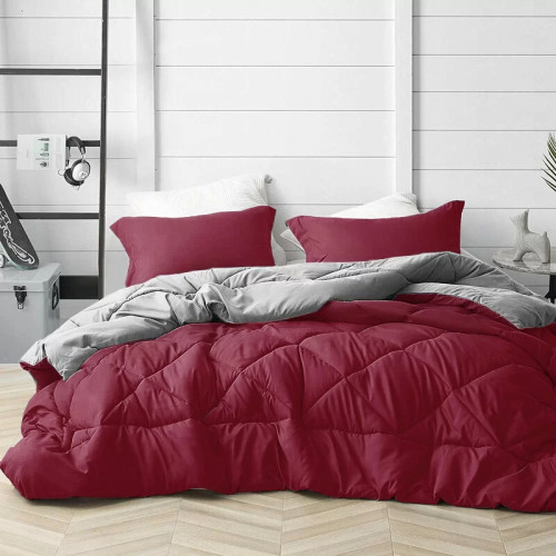 Υπέρδιπλο Πάπλωμα με Δώρο σετ σεντόνια Microfiber Μπορντό με γκρι Homeone 220X240cm PHO-115 Υπέρδιπλο Πάπλωμα με Δώρο σετ σεντόνια Microfiber Μπορντό με γκρι Homeone 220X240cm PHO-115