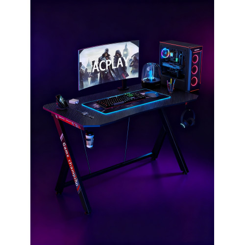 Γραφείο Gaming με θήκη ποτηριού και κρεμάστρα για ακουστικά Μαύρο 120x60x75cm DZN120