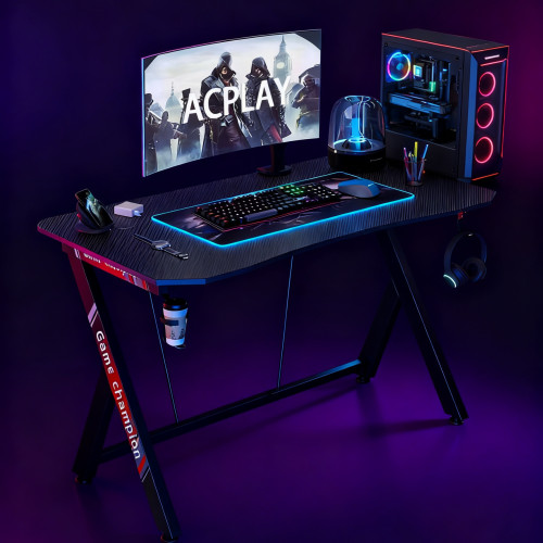 Γραφείο Gaming με θήκη ποτηριού και κρεμάστρα για ακουστικά Μαύρο 120x60x75cm DZN120