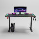 Γραφείο Gaming με φωτισμό RGB, γυάλινη επιφάνεια, μεταλλικό σκελετό Μαύρο 120x60x74cm P206