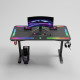 Γραφείο Gaming με φωτισμό RGB, γυάλινη επιφάνεια, μεταλλικό σκελετό Μαύρο 120x60x74cm P206