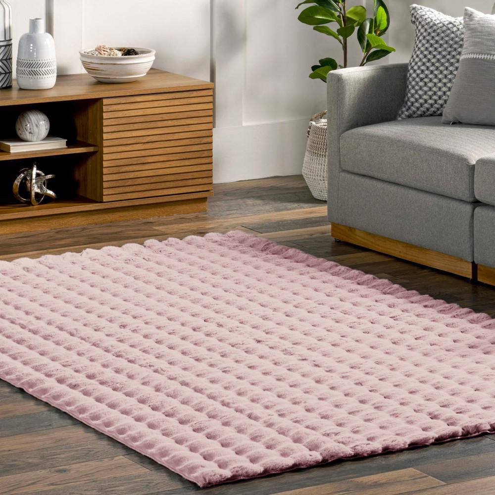 Διάδρομος Γούνινος Rabbit Bubble Ρόζ - Πούδρα 80cm (πλάτος)  RBTBU-PN
